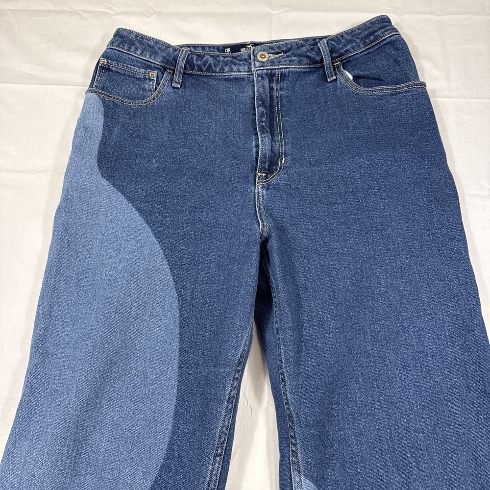 JEANS WIDE LEG WOMEN 13R 31X31 Y2K Hollister Super Baggy 2 TONE Jeans - Picture 2 of 9